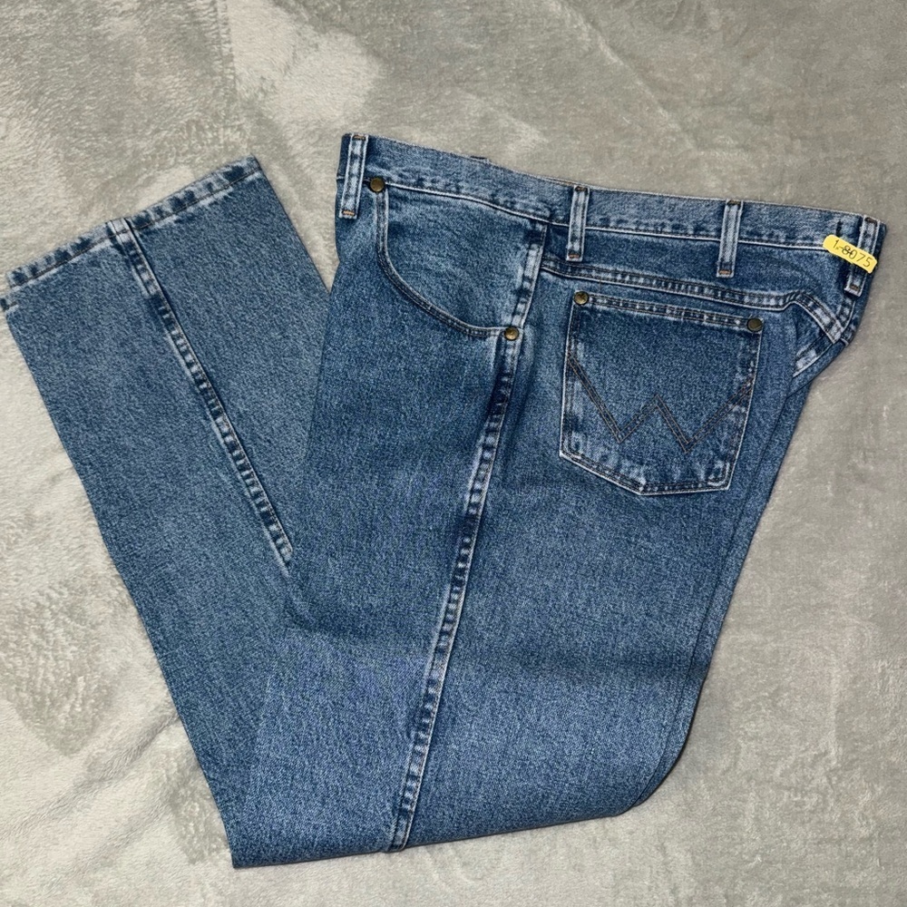 Wrangler Men's Blue Slim Straight Jeans 35x32 - Picture 5 of 8